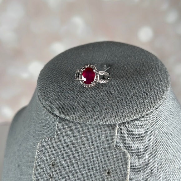 Lab Created Ruby & Emerald Ring Size 9 - Picture 1 of 10